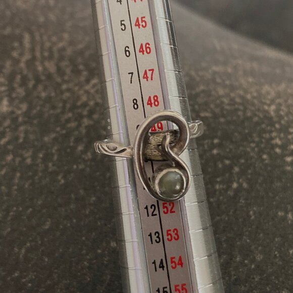 Sterling Silver 925 Pearl Infinity Ring Artisan Gray Green Pearl Sz 6 - Picture 3 of 10